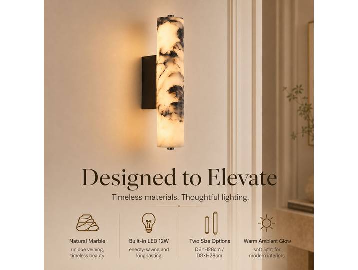 Applique murale en marbre naturel pour chambre à coucher, chevet, style italien noir moderne, luminaire mural de luxe en pierre pour salon, couloir, décoration murale