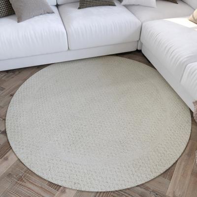 Wollteppich WECON HOME "Hamptons THIRTYFIVE", beige (creme weiß), H:15mm Ø:200cm, Schurwolle, Teppiche, Schurwolle, Kurzflor, Wohn- & Schlafzimmer, elegant, strukturiert
