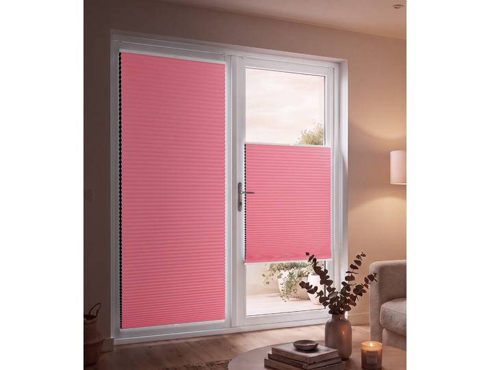 Wabenplissee ohne Bohren für Balkontür 90x210cm