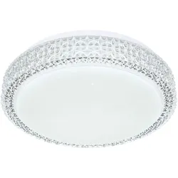 Deckenleuchte Sterneneffekt Deckenlampe Kristalle Wohnzimmerleuchte Tageslichtleuchte, CCT, Metall, LED 12W 980Lm, DxH 30x8 cm