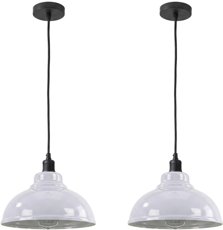 Rio 1 - Light Dome Pendant White 19cm H X 29cm W X 29cm D