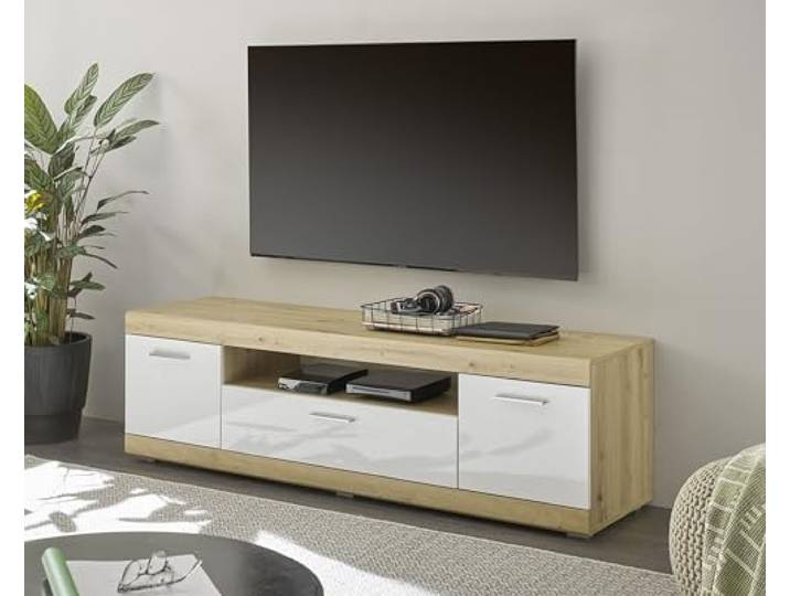 möbelando TV-Board >Nobe< in Eiche Artisan - 165x49x43cm (BxHxT)