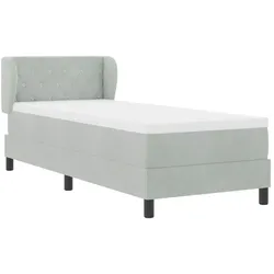 vidaXL Boxspringbett mit Kopfteil Hellgrau 80 x 200 cm Samt