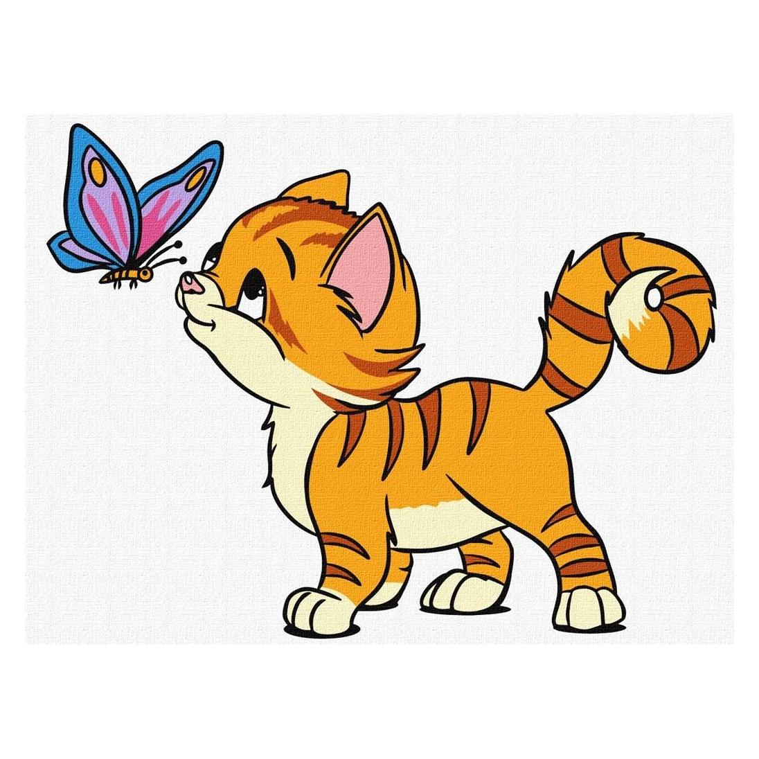 Norimpex Malen nach Zahlen - Katze und Schmetterling (56603434)