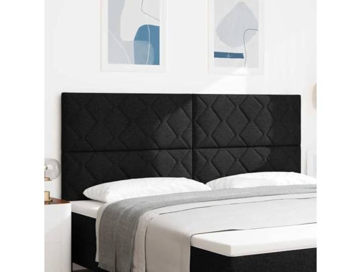 RJPLMFV Kopfteil, Schwarz, 200 cm, Stoff Verstellbar, Holz, massives Kiefernholz, modernes Design, pflegeleicht