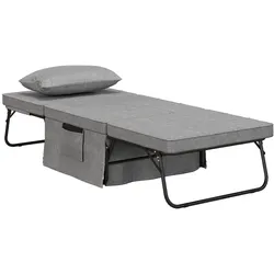 MODFU 4-in-1 Klappbett 188x75 Gästebett Sofa Relaxsessel Ottomane verstellbare Rückenlehne mit Stauraum modernes Design Grau