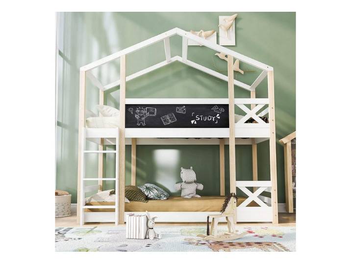 LuxusKollektion Hausbett Hochbett Hausform Hausbett mit Tafel 90x200 cm