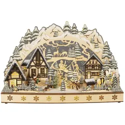 HGD, Weihnachtsbeleuchtung, Holz-Glas-Design LED-Lichterbogen Bergdorf