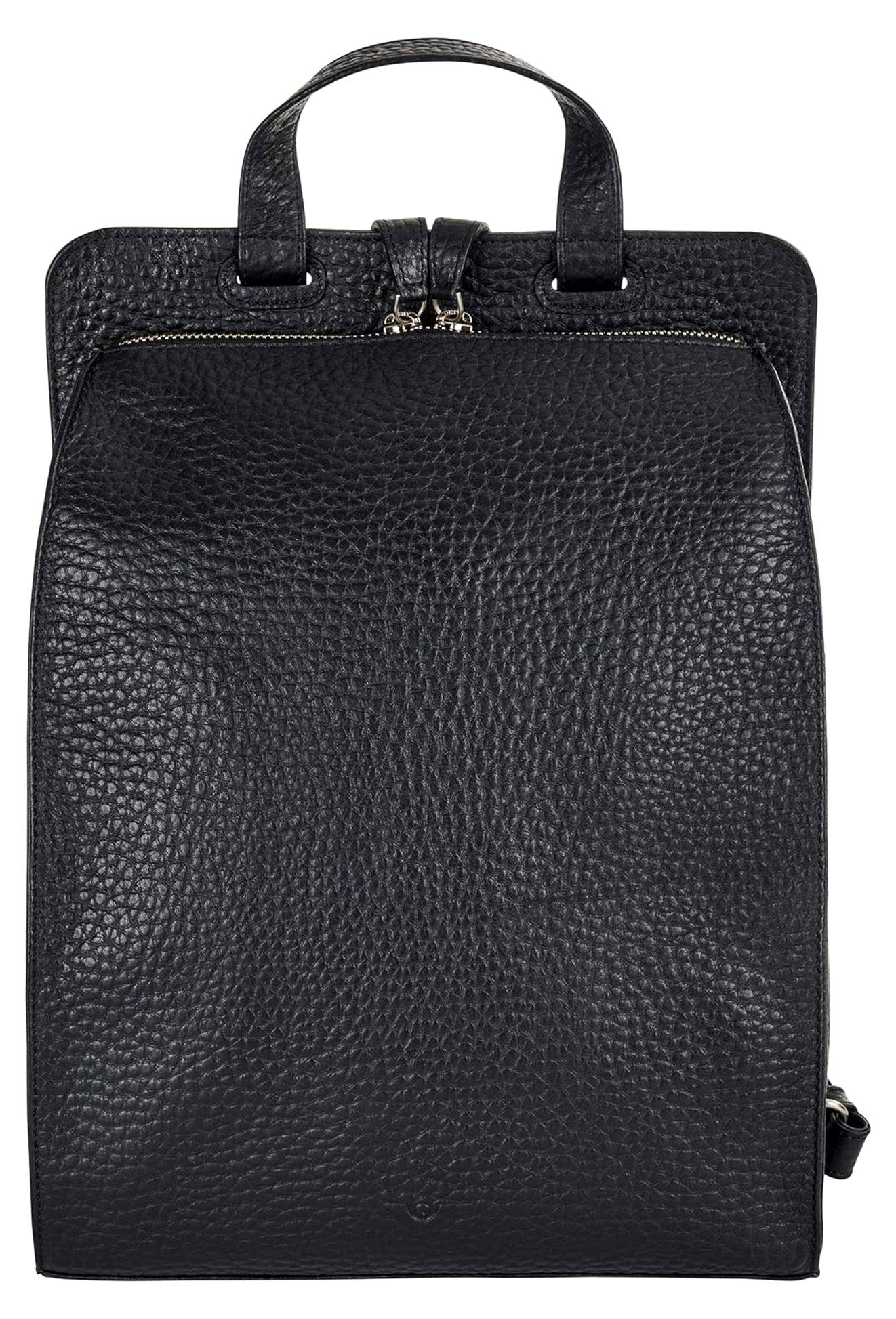 Damen Leder Rucksack 21902 Betty: Farbe: Schwarz