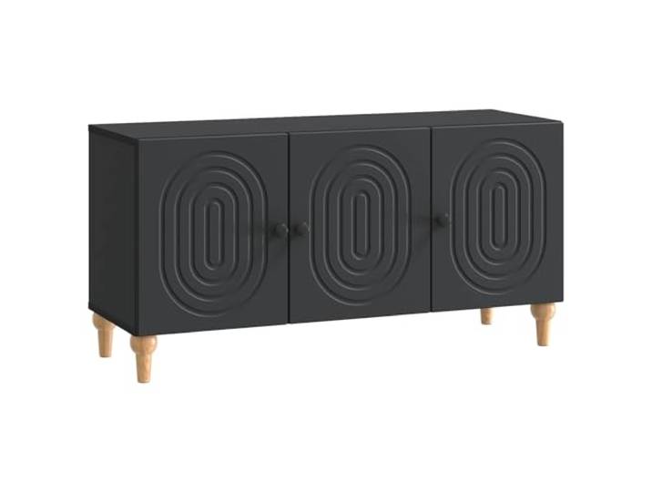 Kaorsrow TV-Schrank Schwarz 99x34,5x50cm Lowboard Fernsehtisch Minimalistisches Lowboard mit 3 Schwenktüren und Stahlgriffen für Wohnzimmer und Schlafzimmer. Viel Stauraum für Medien.