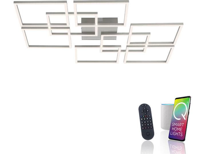 LED Deckenleuchte Q-INIGO , weiß (stahlfarben), 8, 1 Stk., NEUHAUS Q SMART HOME LIGHTS, Leuchten, LED Deckenleuchte