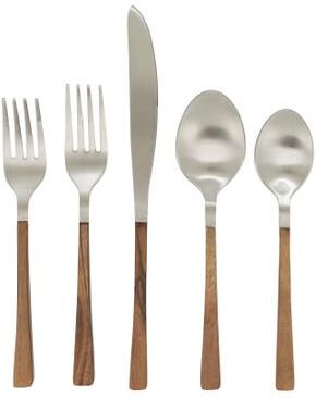 Saro Lifestyle Stainless Steel Flatware With Wood Handle Design (Set of 5)
