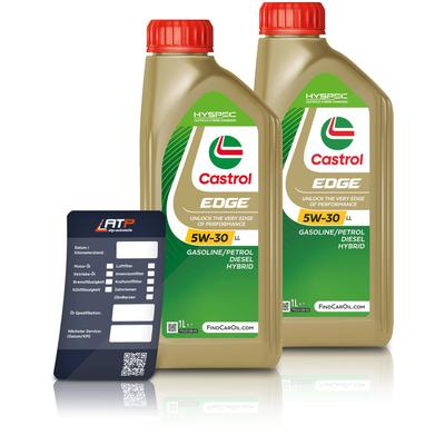 Castrol 2x 1 L EDGE 5W-30 LL + Ölwechsel-Anhänger [Hersteller-Nr. 15F7DA]