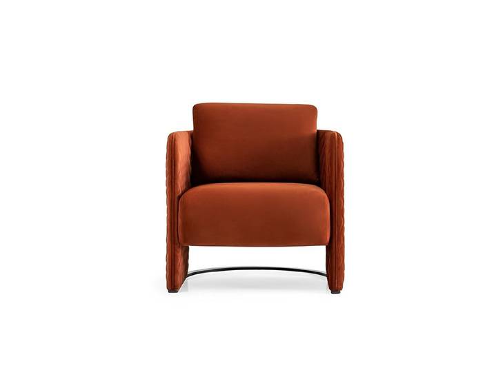 Xlmoebel Ohrensessel Moderner Cocktailsessel aus rotem Stoff im eleganten Design (1-St., Moderner Cocktailsessel, Rot), Made in Europa
