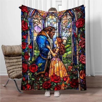 Uplift Picks Beauty And The Beast Flannel Throw Blanket Soft Cozy Sofa Blanket 09 150x180cm (59inx71in)