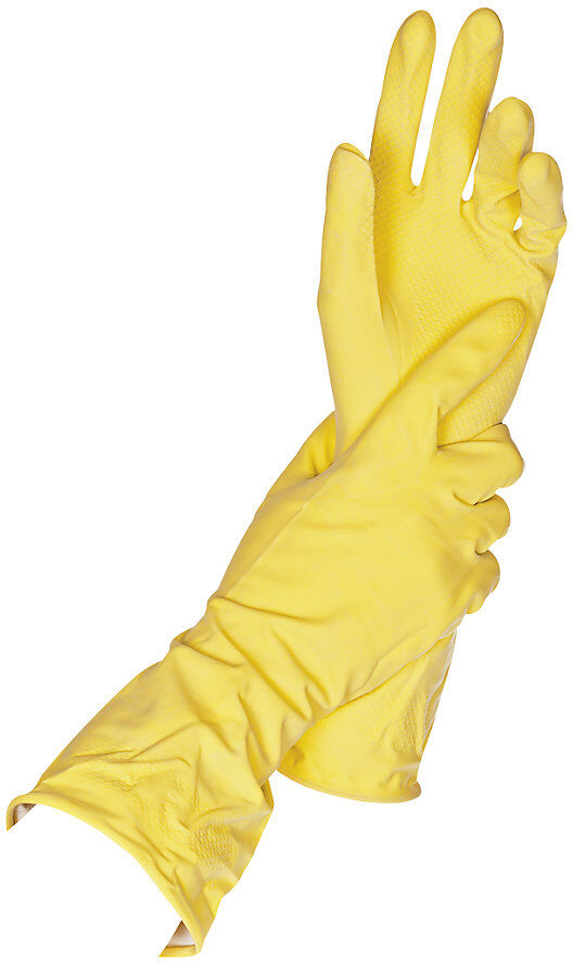 kaiserkraft Universalhandschuhe, Latex, gelb, VE 144 Paar, Größe 8 (M)