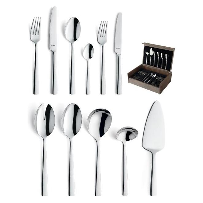 Amefa Moderno 1923 - 78-pc Cutlery set in wooden canteen (78 Stk., Besteck Set) (192300MDF1H94)