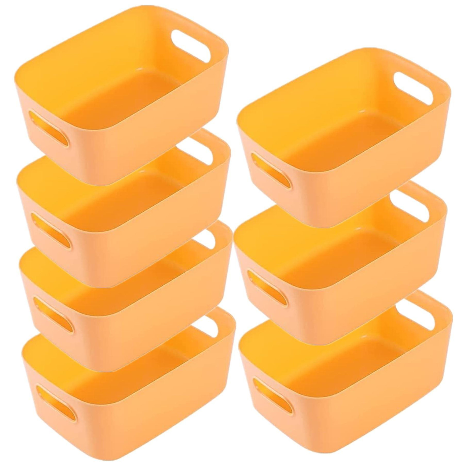 Solidchoice Set van 7 Grote Stapelbare Plastic Opbergmanden met Handvatten