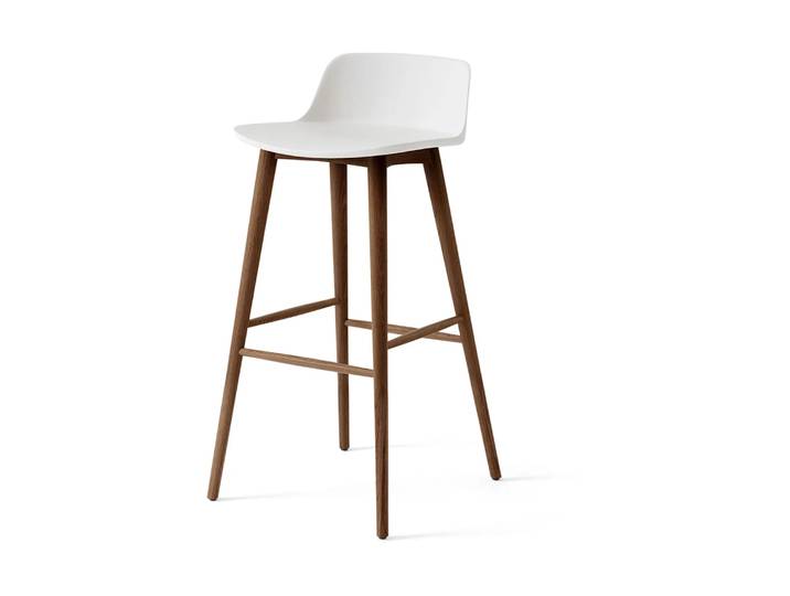 &Tradition Rely HW123 Barhocker White-lackierter Nussbaumholz, 75 cm