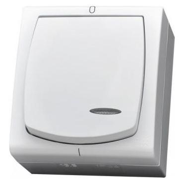 Ospel Łącznik dwybiegunowy Madera hermetyczny z podświetleniem biały (ŁNH-11NS/00) (LNH-11NS/00)