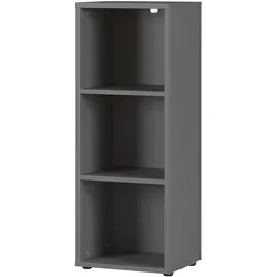 bümö Space Aktenregal Holz, Mehrzweckregal 45 cm breit in Graphit - Regal für 3 OH, Büro Regal klein als Möbel für Arbeitszimmer, Büroregal,