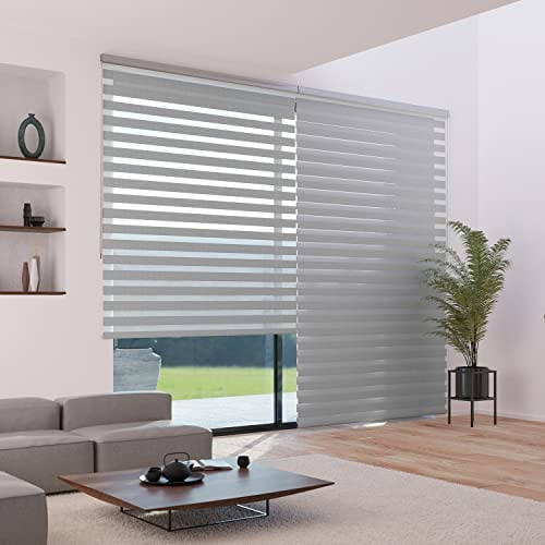 MADECOSTORE Duo-rolgordijn Zebra Grijs, lichtdoorlatend en gedeeltelijk verduisterend, B: 90 cm, H: 250 cm