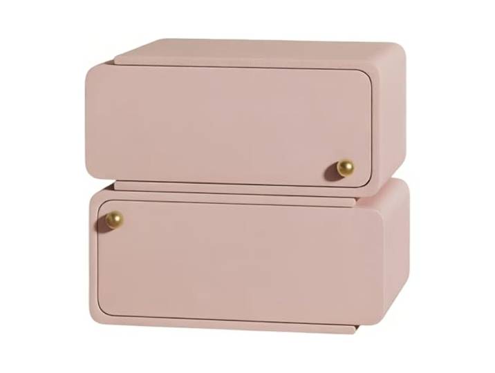 Schlank und platzsparend Nachttisch mit 2 kugelförmigen Schubladenknöpfen Zur Aufbewahrung im Schlafzimmer(Pink,Groß)