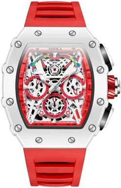 Fashion Sheath ONOLA Multifunctional Fashion Luxury Watch For Men white Red