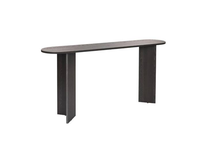 Calicosy Konsole mit zwei Beinen Sira 150/35/75 cm, Schwarz, Holzwerkstoff, 35x75x150 cm, Wohnzimmer, Wohnzimmertische, Konsolentische
