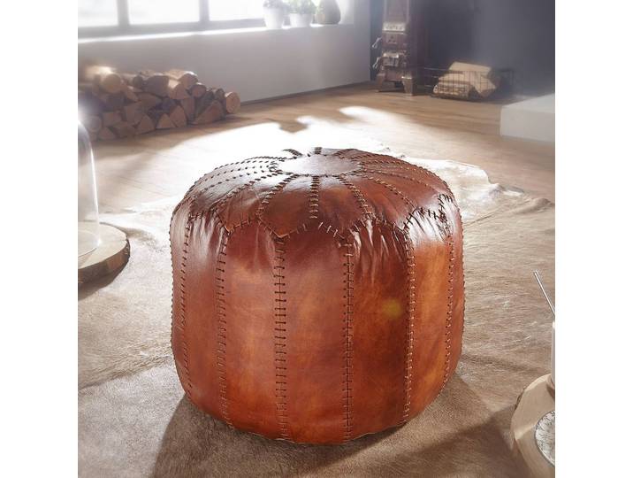 Pouf Ø 52cm Braun