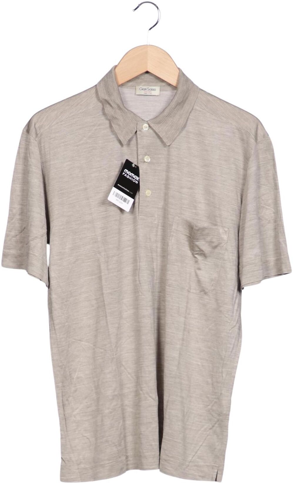 Gran Sasso Herren Poloshirt, Beige, Gr. IT 50, Seide - Second Hand