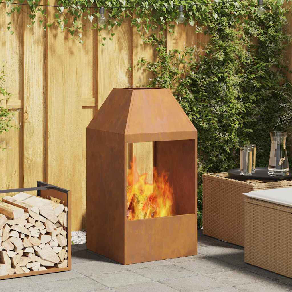 Borough Wharf Modern Fire Pit Brown Brown
