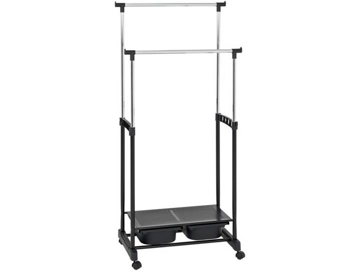 Rollgarderobe Schwarz/Chromfarben