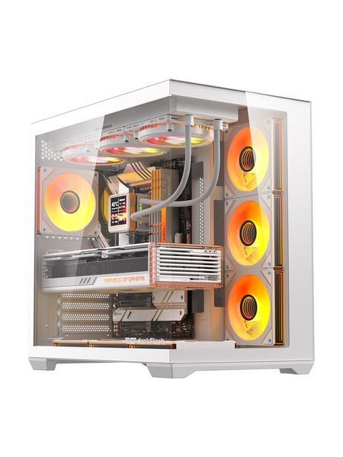 Darkflash C280 Computer Case + 7 Fans - Gehäuse - Weiß