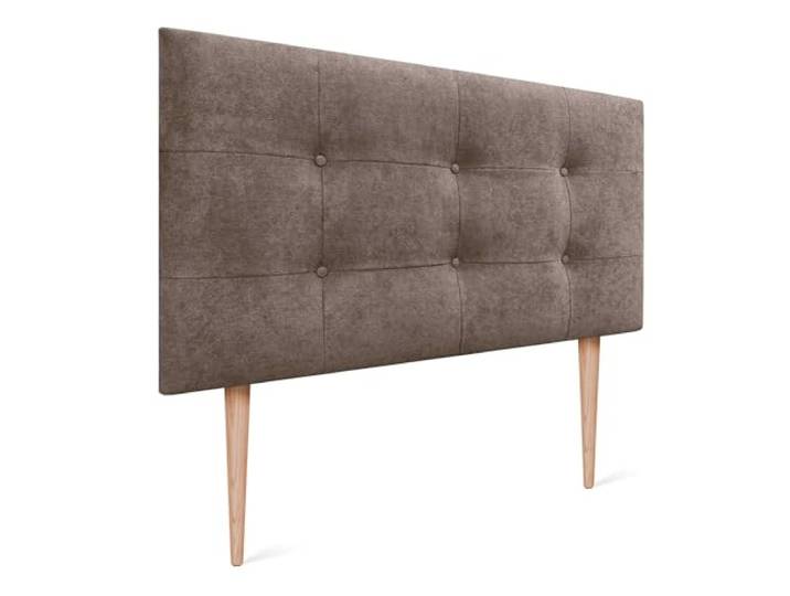 DHOME Kopfteil, gepolstertes Bett Kopfteil 8cm dick. Gepolstertes Kopfteil ACUALINE Stoff und Kunstleder. Bett-Kopfteile (Stoff Braun, 95x115cm Mit Füßen (Betten 80/90))