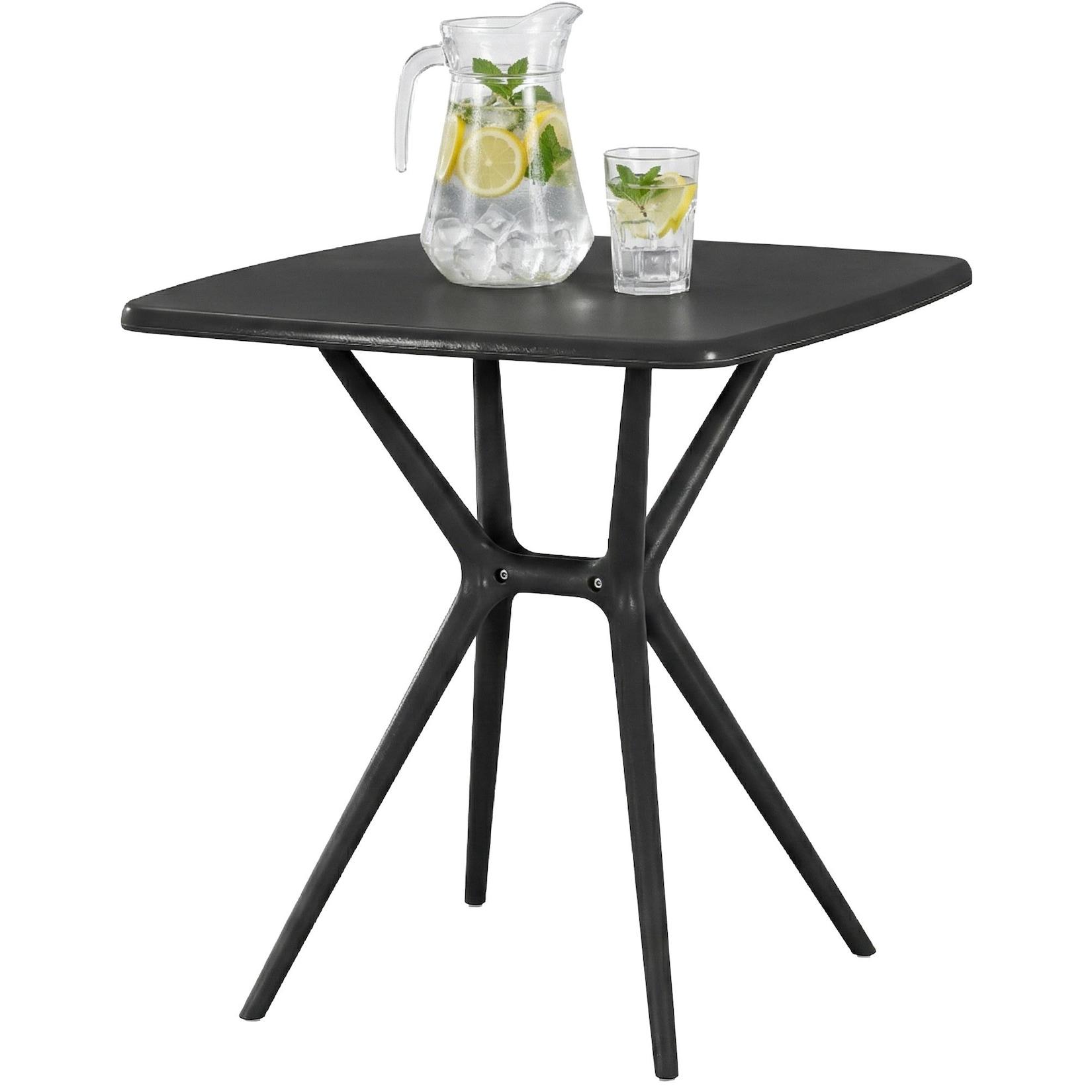 CLP Gartentisch wetterfest stabil Becky, Bistrotisch eckig 72x72 cm, Balkontisch Polypropylen UV-beständig winterfest, Innen- und Außenbereich