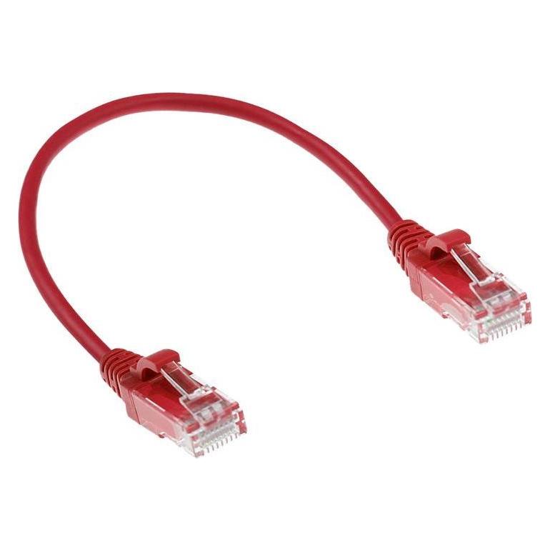 ACT Red 5 meter LSZH U/UTP CAT6 datacenter slimline patch cable snagless with RJ45 connectors (U/UTP, CAT6, 5 m) (DC9505)