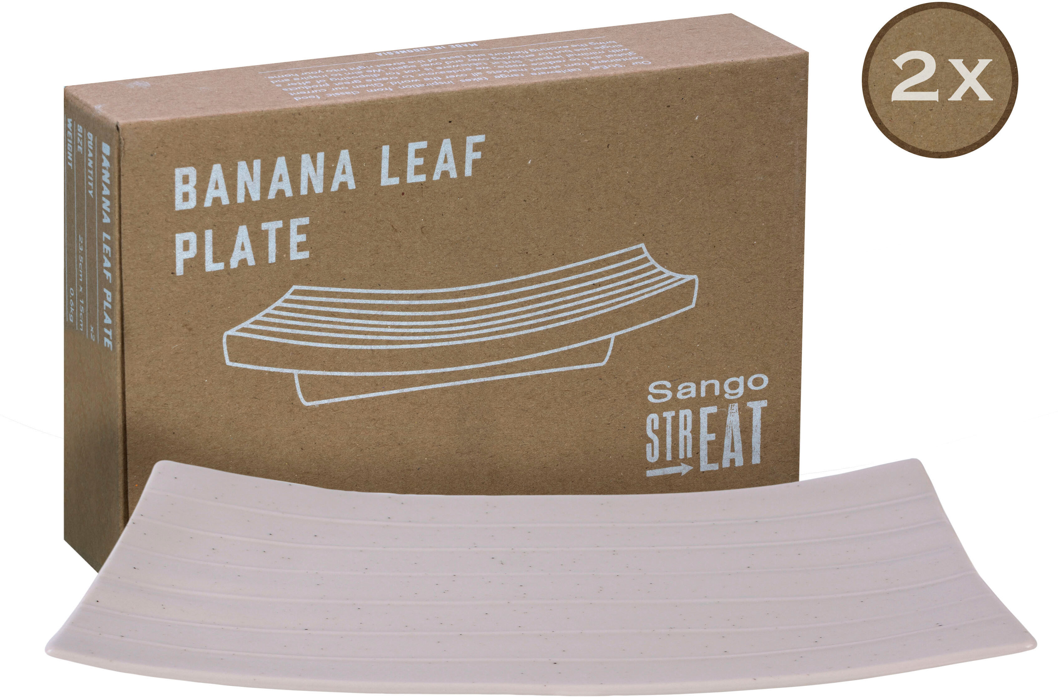 Servierplatte CREATABLE "Bananenblatt", weiß, Steinzeug, Servierplatten, Servierplatte, Servier Set, Topaktueller „Street Food“ Trend