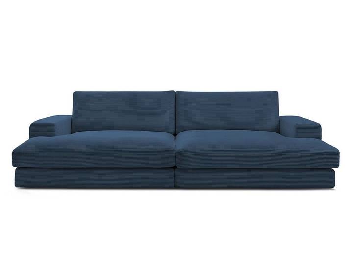 Sofa BOBOCHIC LEONARD Cord-Stoff dunkelblau