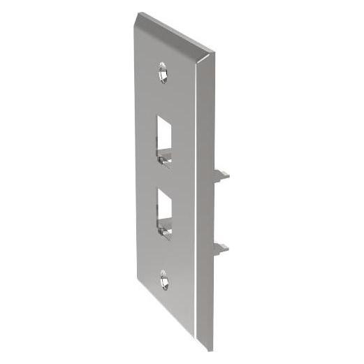 Panduit Abdeckplatte 2 Mini-Com Module, gebürsteter Edelstahl (CFP2SY)