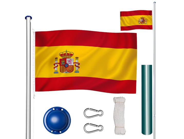 Mât de drapeau en aluminium à hauteur réglable - Espagne