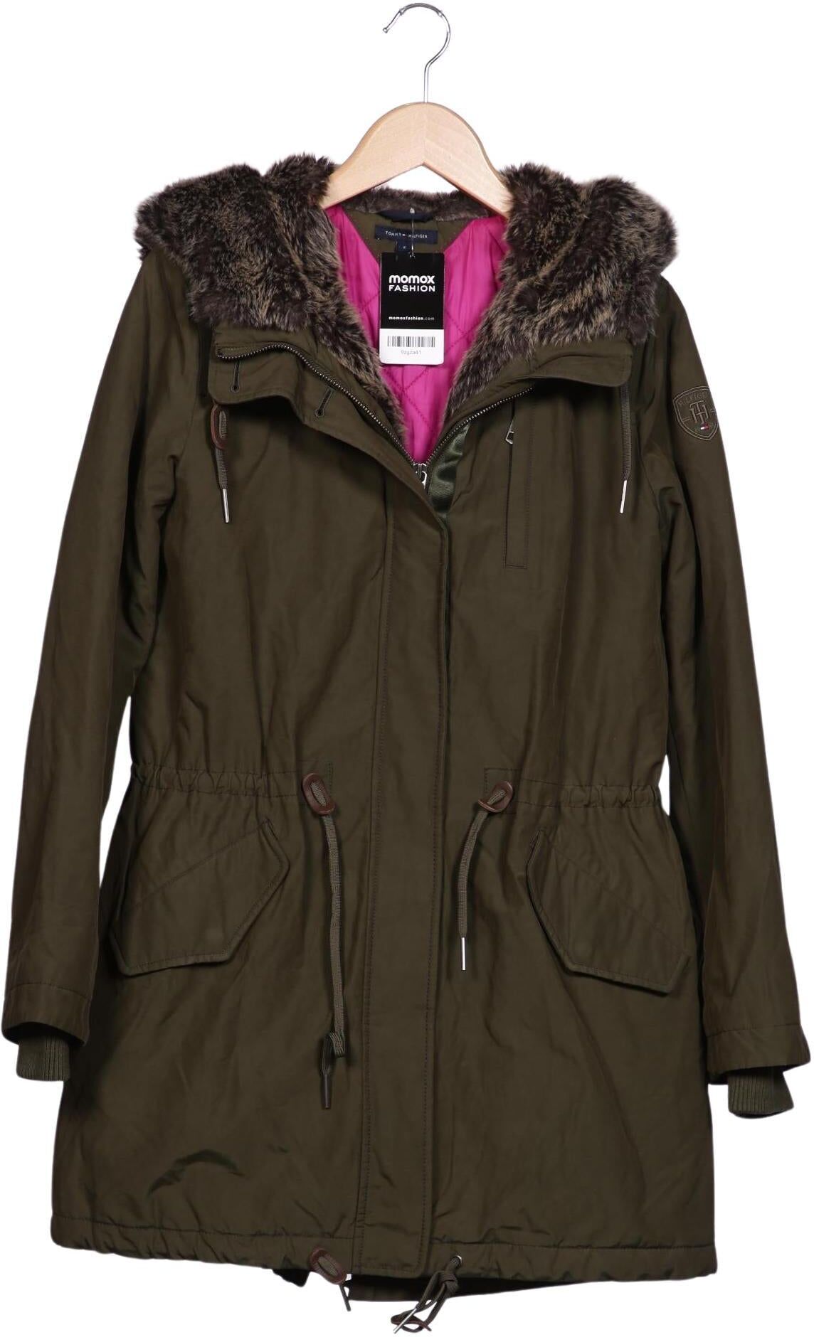 Tommy Hilfiger Damen Mantel, Grün, Gr. S, Synthetik / Leder / Baumwolle - Second Hand