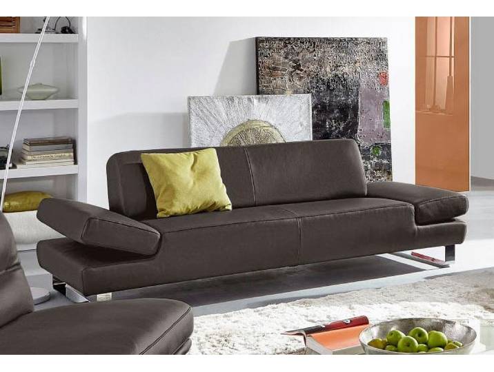 2-Sitzer Sofa, Longlife Xtra-Leder Z59, Braun, 202×101×76 cm, Vintage, W.SCHILLIG