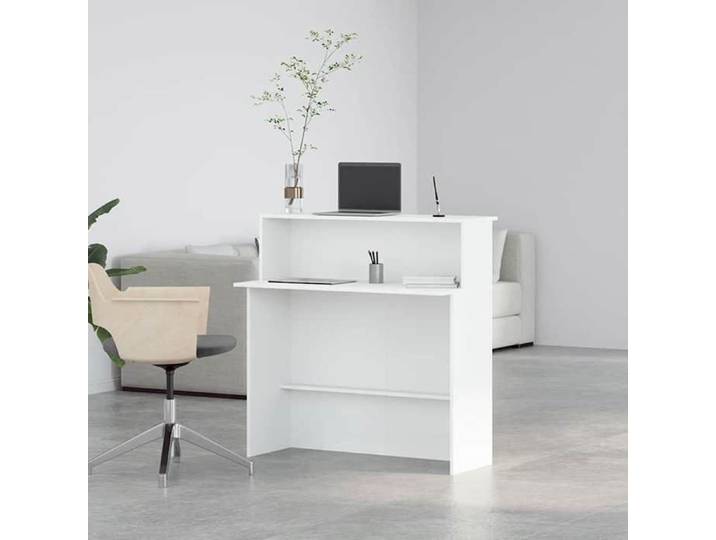 (62118)Moderne Bureau de réception - VIDAXL - bois d'ingénierie - blanc - 100x50x103 5 cm 424mjm32y9915
