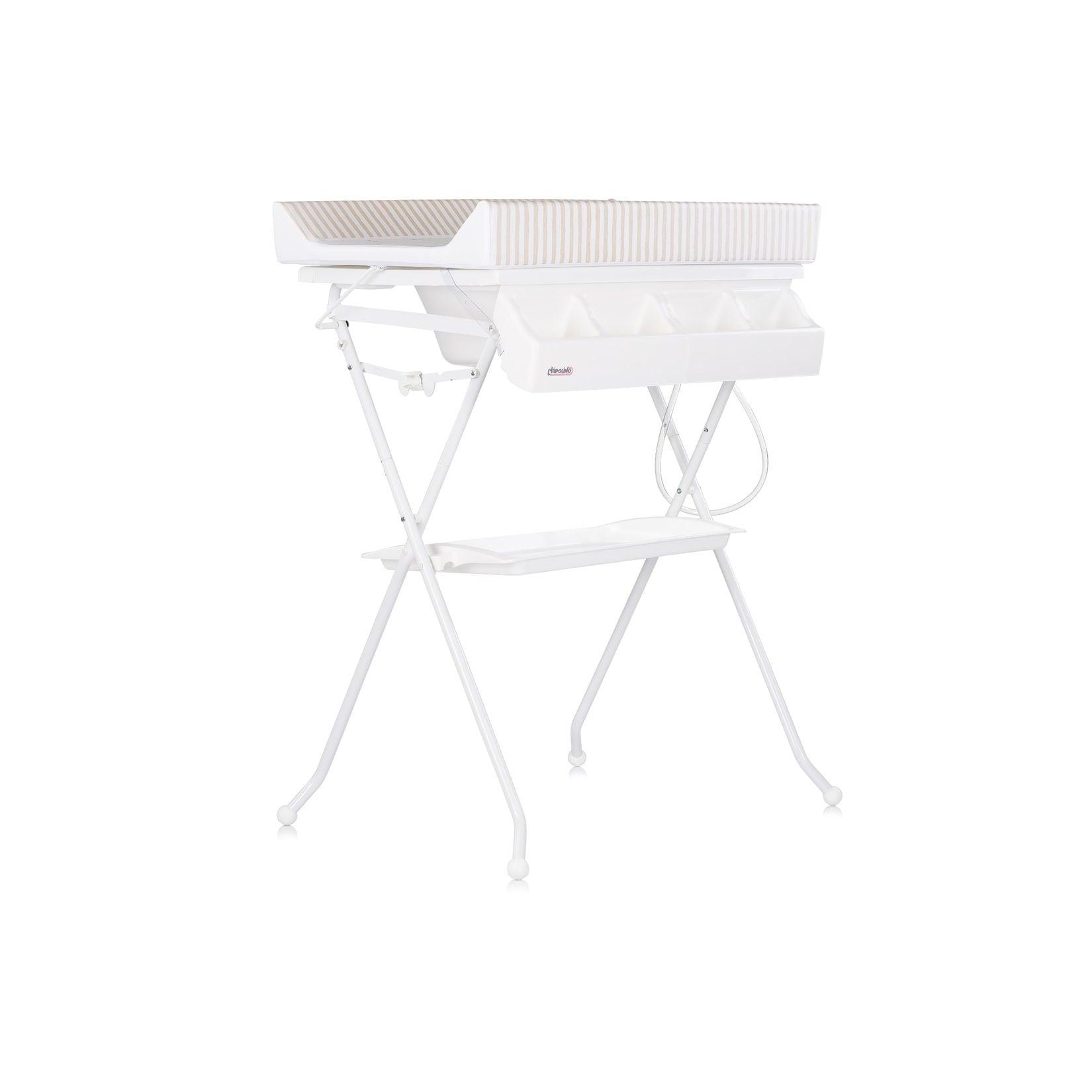 Chipolino Babywanne Wickeltisch 2 in 1 Aqua Zubehörfach klappbar Ständer Stopfen beige