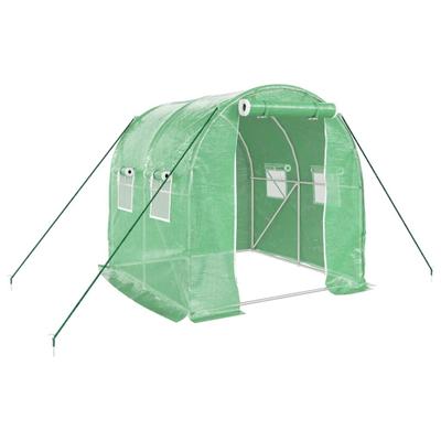 Helloshop26 - Gewächshauszelt für Pflanzen Blumen und Gemüse mit Stahlrahmen 4 m² 2 x 2 x 2 m grün 02_0044584