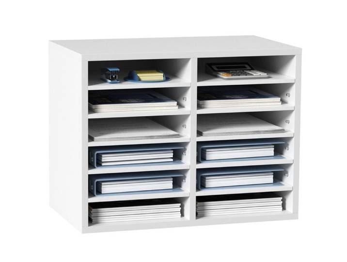 Organisateur de bureau - VEVOR - KL-FC06 - Blanc - 52×30 5×41 cm - Étagère amovible 10 kg/compartiment