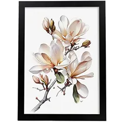 POSTER Magnolie 1 Im Nordischen Stil. A3 Rahmenlos