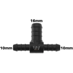 WamSter® T Schlauchverbinder Pipe Connector reduziert 10mm 10mm 16mm Durchmesser