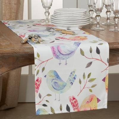 Saro Lifestyle Table Runner With Flock of Birds Design